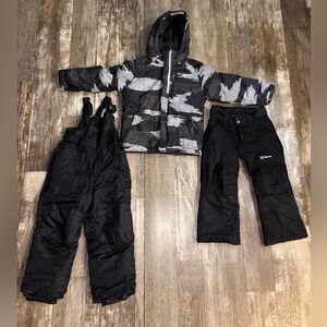 Toddler Snowboarding or Snow Skiing Set - Black & Gray - Size 4T